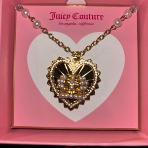 Juicy Couture Gold and Black Heart Necklace
